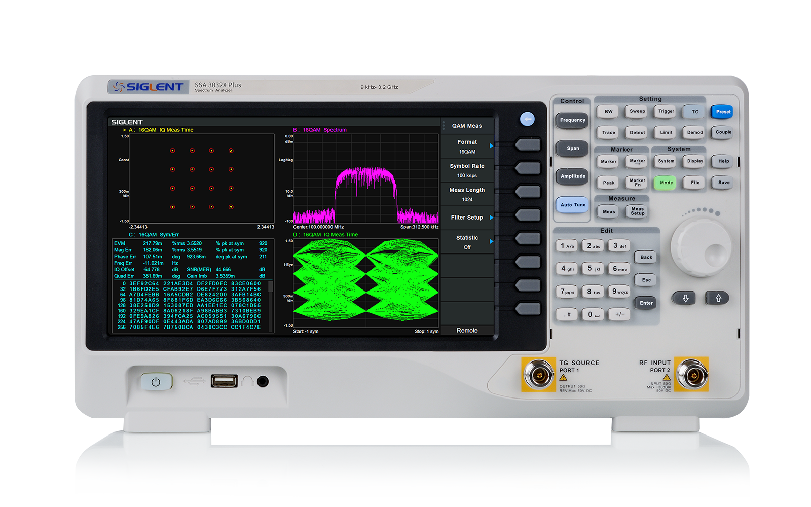 SIGLENT SSA3000X Plus spectrum analyzer front view